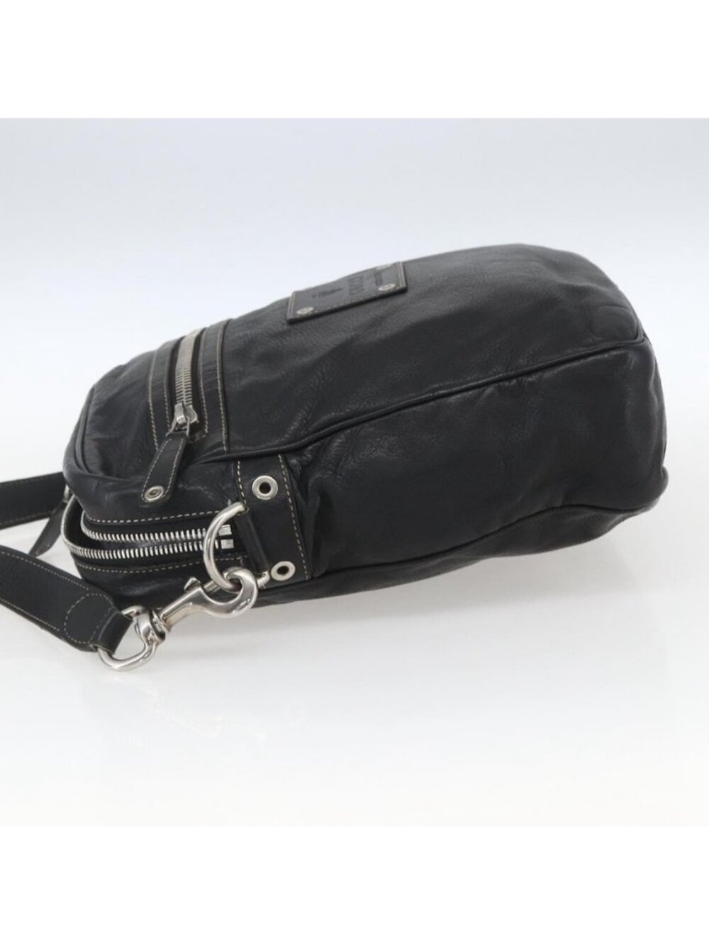 Authentic GUCCI Shoulder Bag Leather Black Silver 201451 - Picture 11 of 16